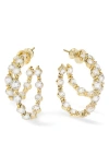 Melinda Maria She's An Icon Double Hoop Earrings In Goldhite