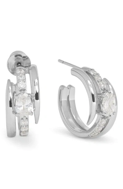 Melinda Maria She's On Point Lasso Huggie Earrings In Metallic