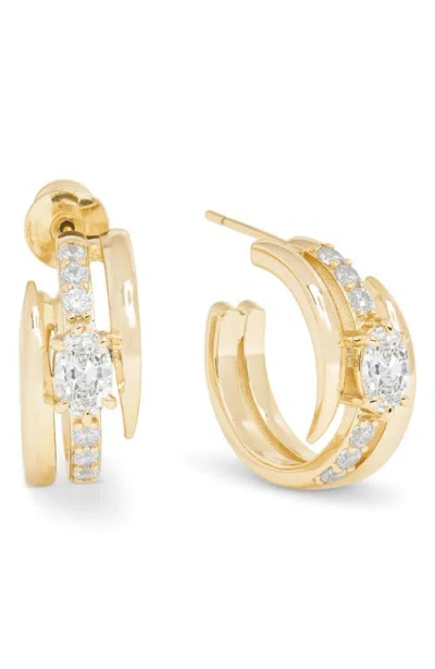 Melinda Maria She's On Point Lasso Huggie Earrings In Red