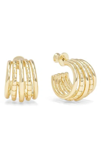 Melinda Maria Talon 5-row Hoop Earrings In White