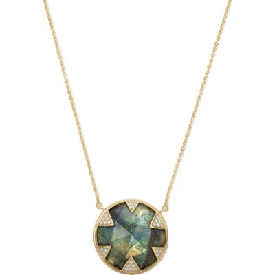 Melinda Maria Tessa Labradorite Pendant Necklace In Gold