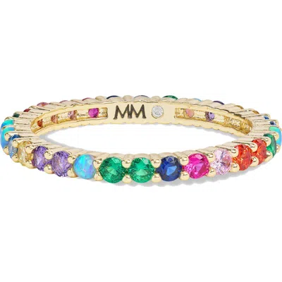 Melinda Maria The Baby Heiress Rainbow Cubic Zirconia Band Ring In Gold