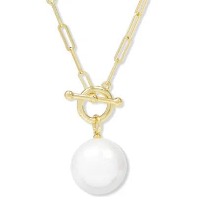 Melinda Maria Xl Life's A Ball Faux Pearl Pendant Necklace In Gold