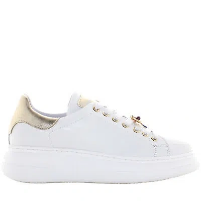 Pre-owned Méliné Meline' P24us Women's Sneakers With Platform Bi 247-acc In White / Gold