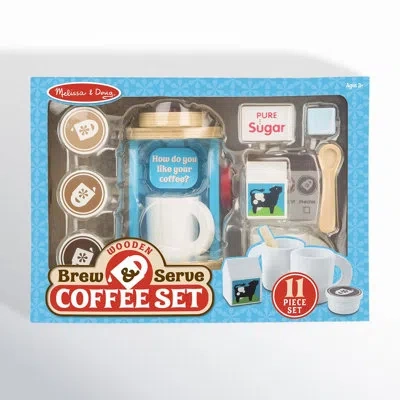 Melissa & Doug 11 Piece  Wooden Brew & Serve Coffee Set Learning Tools In Multi
