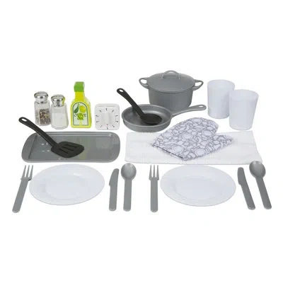 Melissa & Doug 20 Piece Dishes Set In White;gray