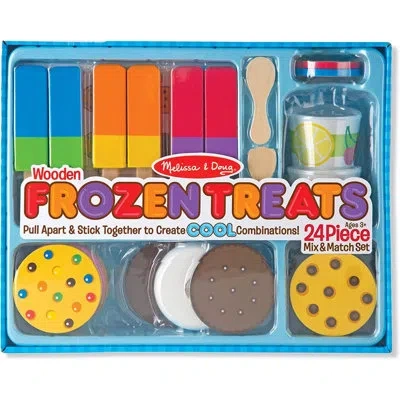 Melissa & Doug 24 Piece Frozen Treats Play Food Set In Blue;brown;white