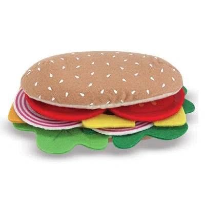 Melissa & Doug 33-piece Felt Sandwich Play Food Set In Brown;green;beige