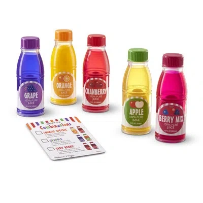 Melissa & Doug 6 Piece Tip And Sip Toy Juice Bottles Play Food Set In Multi