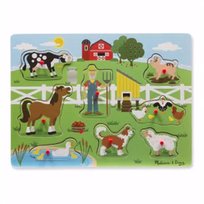 Melissa & Doug Ages 2 Plus Puzzle - Old Macdonalds Farm Sound Puzzle 8 Piece In Green