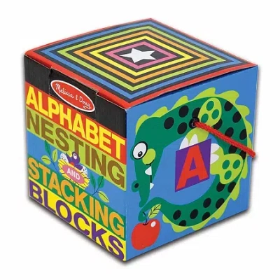 Melissa & Doug Alphabet Nesting And Stacking Blocks In Multi