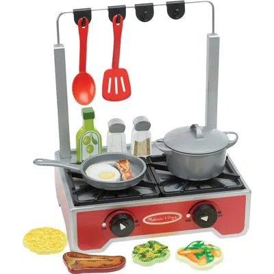 Melissa & Doug Deluxe Cooktop Toy Set In Black;gray;red