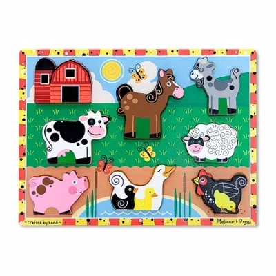 Melissa & Doug Farm Chunky Puzzle 9-pc. Non-toxic Board Game In Multi