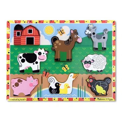 Melissa & Doug Farm Chunky Wooden Puzzle - 8 Piece