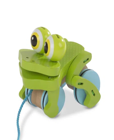 Melissa & Doug Kids'  First Play Frolicking Frog Wooden Pull Toy In Multi