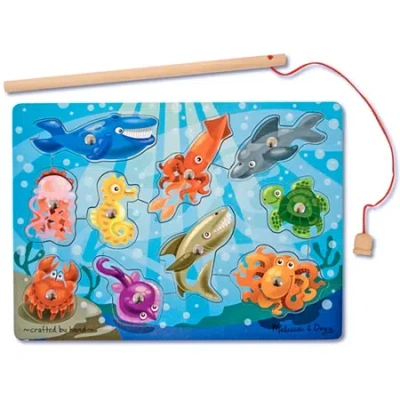 Melissa & Doug Fishing Magnetic Puzzle Game Interactive Toy In Multi