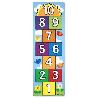 Melissa & Doug Hop And Count Hopscotch Playmat In Gray,red,blue