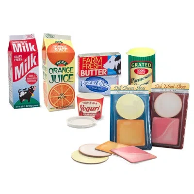 Melissa & Doug Let's Play House! 8 Piece Fridge Filler Play Food Set In Blue;green;red