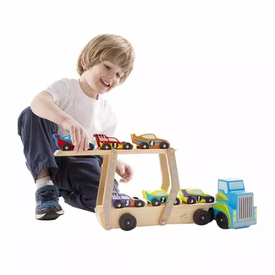 Melissa & Doug Mega Race-car Carrier Interactive Toy In Multi