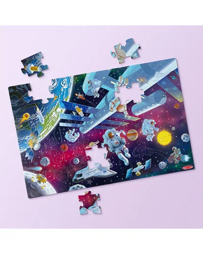 Melissa & Doug Outer Space Glow In The Dark Floor Puzzle - Ages 36 - 72 Months In Blue