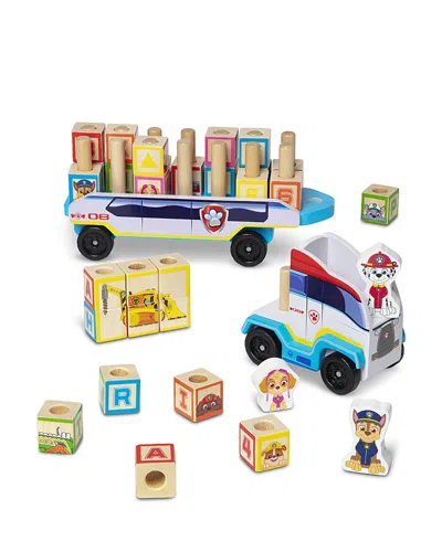 Melissa & Doug Paw Patrol Wooden Abc Block Truck - Ages 3+ In Multi