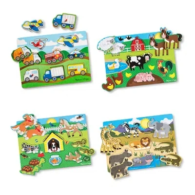Melissa & Doug Peg Puzzle Bundle 4-pc. Puzzle In Multi