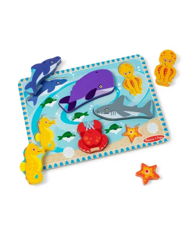 Melissa & Doug Sea Life Chunky Puzzle In Blue
