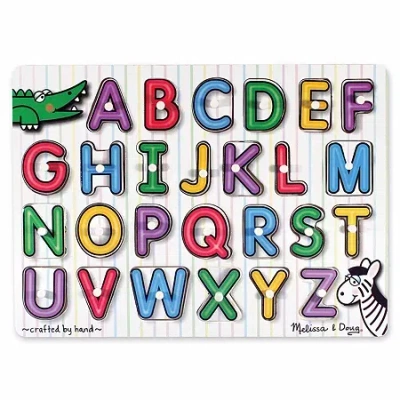 Melissa & Doug See-inside Alphabet Peg Puzzle Interactive Toy In Multi