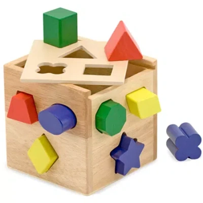 Melissa & Doug Shape Sorting Cube Building Blocks In Multi