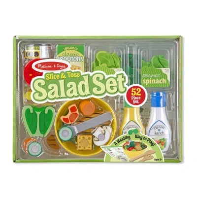 Melissa & Doug Slice And Toss Salad Play Food Set In Green;beige;yellow