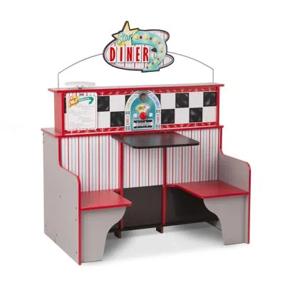 Melissa & Doug Star Diner Restaurant Kitchen Set In Red;silver