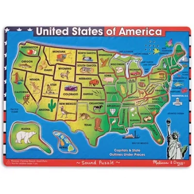 Melissa & Doug Usa Map Sound Puzzle In Multi