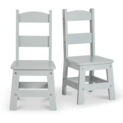 Melissa & Doug Wooden Kids Chair Pair (gray) In Multi