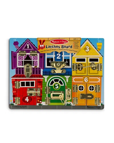 Melissa & Doug Wooden Latches Board - Ages 3+ In Multi