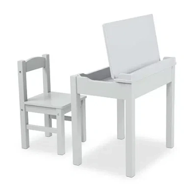 Melissa & Doug Wooden Lift -top Kids Desk & Chair(gray) In Multi
