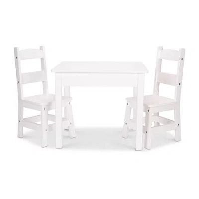 Melissa & Doug Wooden Table & Chairs - Natural 3-pc. Table & Chair Set In White