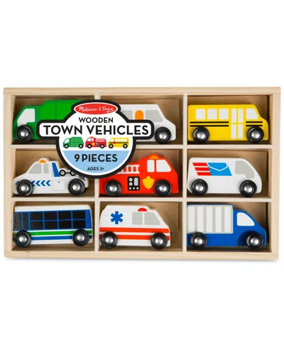 Melissa & Doug Kids'  Wooden Town Vehicles Set In Multi