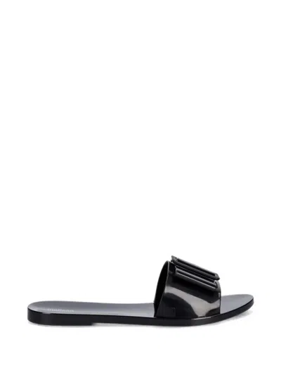 Melissa Babe Buckle-detail Slides In Black