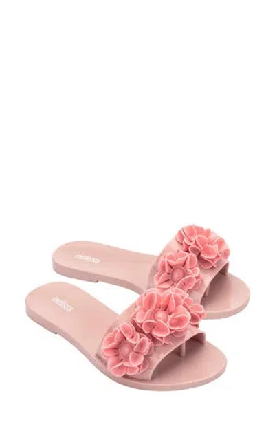 Melissa Babe Springtime Slide Sandal In Pink/pink