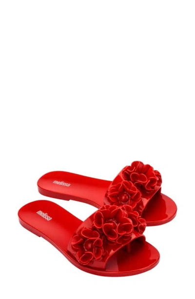 Melissa Babe Springtime Slide Sandal In Red