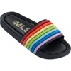 Melissa Beach Slide Sandal In Black Rainbow