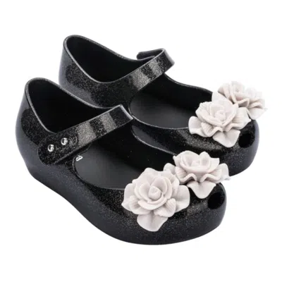 Melissa Kids' Black & White Flower Jelly Shoes