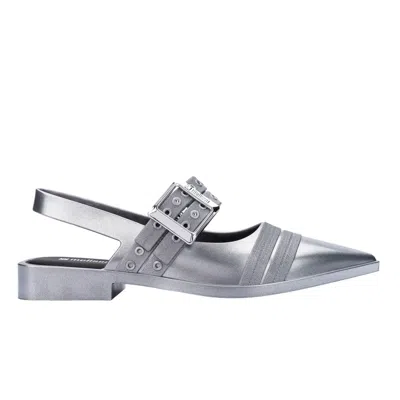 Melissa Black / Grey / Silver Ladylike Strap Low Heels - Silver Black In Black/grey/silver