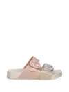 Melissa Buckle-detail Slides In Pink