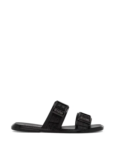 Melissa Buckle-fastening Eyelet-detail Sandals In Black