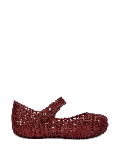 Melissa Kids' Campana Glitter-effect Ballet Flats In Red