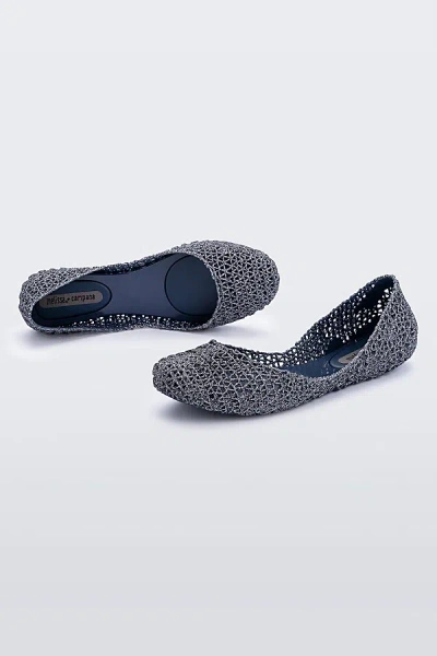 Melissa Campana Papel Jelly Ballerina Flat In Blue/glitter, Women's At Urban Outfitters