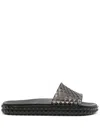 Melissa Court Slip-on Slides In Black