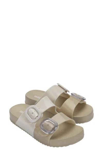 Melissa Cozy Buckle Slide Sandal In Neutral