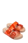 Melissa Cozy Buckle Slide Sandal In Orange